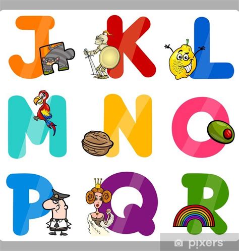 Sticker Education Cartoon Alphabet Letters For Kids Pixersca
