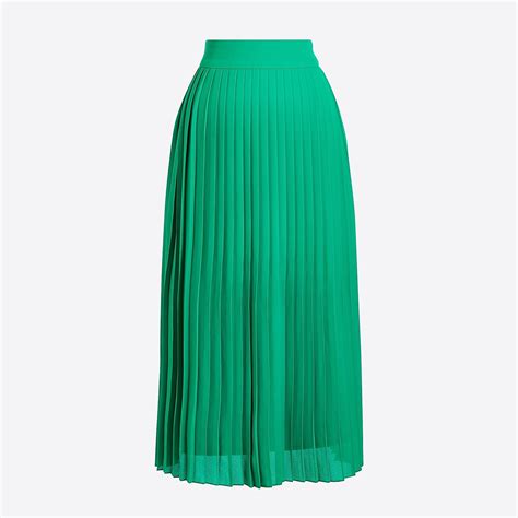 Jcrew Pleated Midi Skirt In Green Lyst