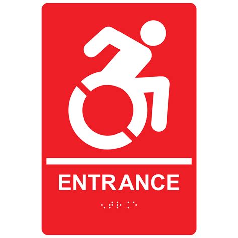 Portrait Entrance Braille Entrance Sign Rre 16801rwhtonred