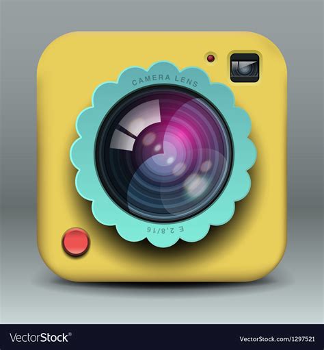 App Design Yellow Photo Camera Icon Royalty Free Vector