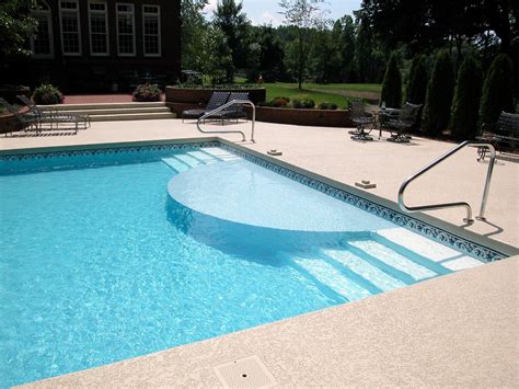 Clayton And Lambert Vinyl Liner Pool With Custom Sundeck And Steps