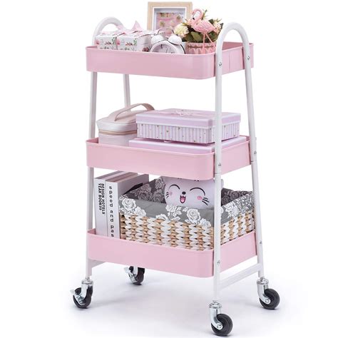 Buy Kingrack Rolling Cartstorage Trolley3 Tier Utility Rolling Cart