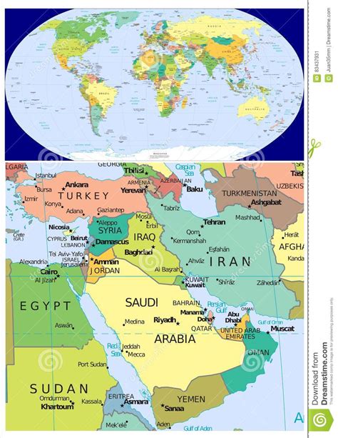 World Map Of Middle East