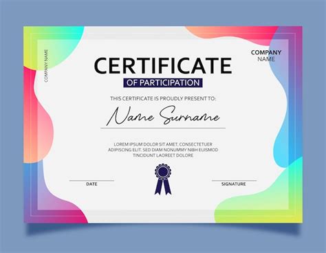 Certificado De Diseño De Plantilla De Logros Vector Premium