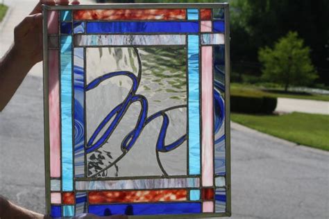 Items Similar To Personalized Monogram Stained Glass Piece On Etsy