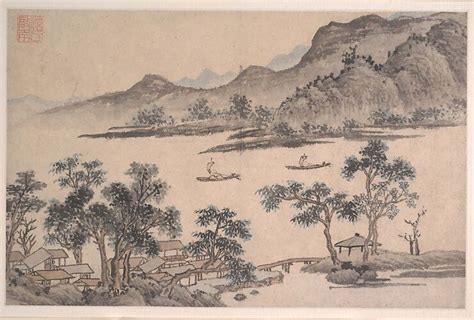 Attributed To Shen Zhou Landscape With Autumn Foliage China Ming
