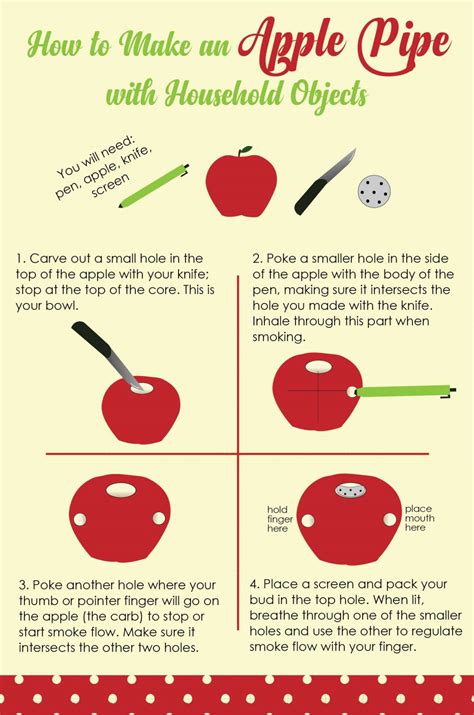 Cool until you can touch the meat comfortably. Cannabis How To: Make an Apple Pipe with Household Objects ...