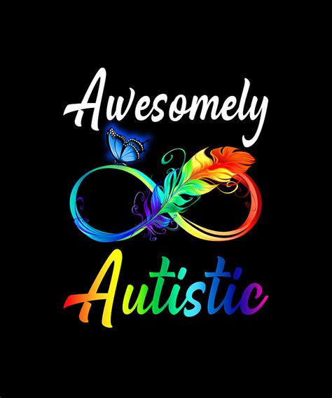 Red Instead Autism Awesomely Autistic Infinity T Shirt Ver4 Drawing By
