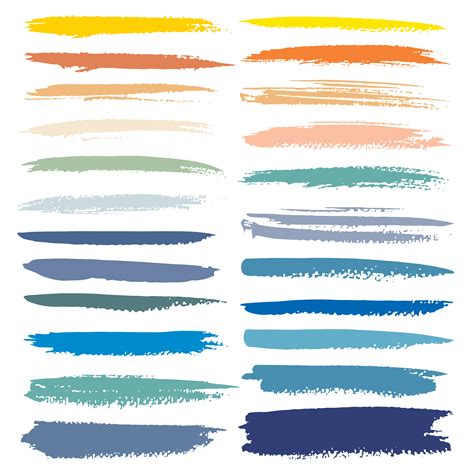 Set Of Fall Color Brush Stroke Sets 669077 Vector Art At Vecteezy
