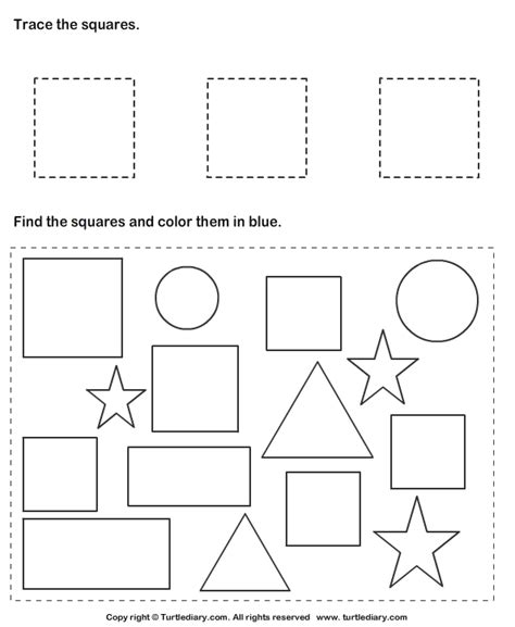 5 Best Images Of Printable Square Kindergarten Preschool Worksheets
