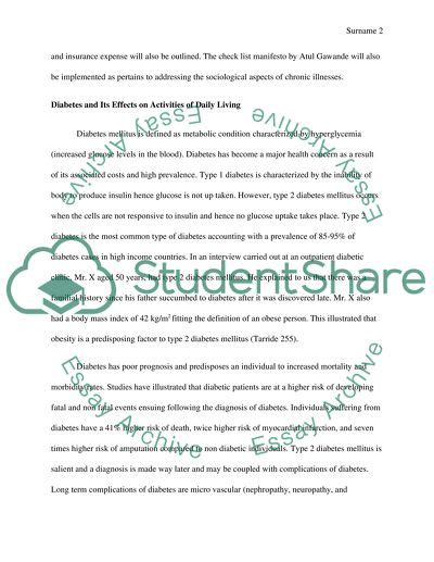 Health Sciences - Chronic Illness Essay Example | Topics ...