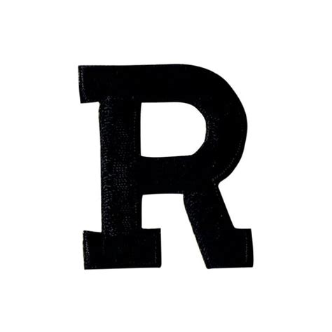 Alphabet Letter R Color Black 2 Block Style Iron On