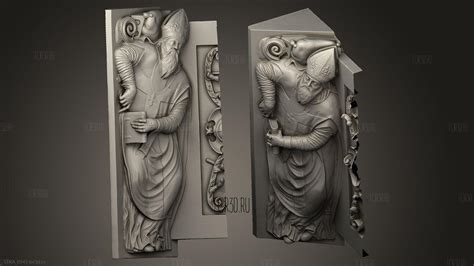 renaissance tombstone 3d stl model for cnc