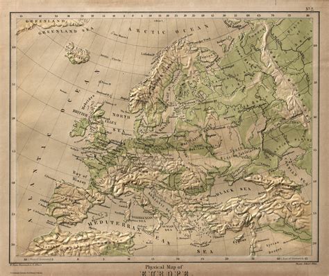 Physical Map Of Europe 1880 Europe Map Map Physical Map