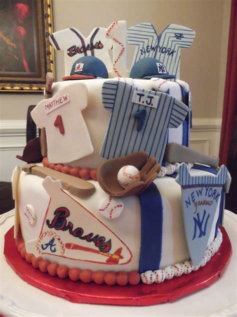Shop for 21st birthday party in milestone birthdays. Yankees / Braves Birthday Cake For Twin Boys - CakeCentral.com