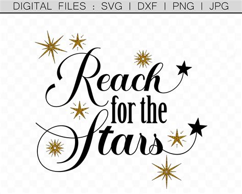 Reach For The Stars Svg Motivational Prints Motivational Etsy Uk