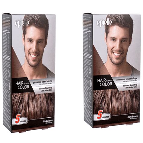 2 Packs Dark Brown Hair Color For Men Epielle Permanent Hair Dye In 5