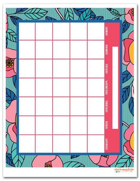 I Should Be Mopping The Floor Email Exclusive Printable Blank Calendar