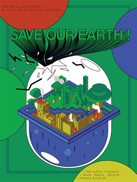 Save Our Earth Poster Isometric Vector Illustration Project Domestika