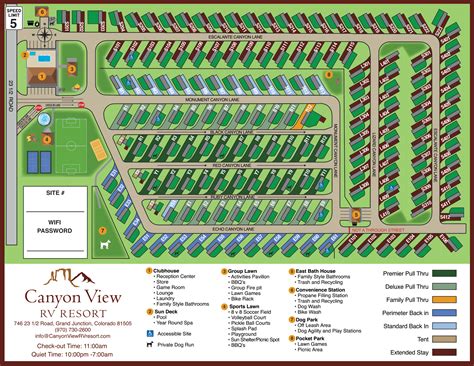 Park Map And Guest Guide Canyon View Rv Resort Grand Junction Co