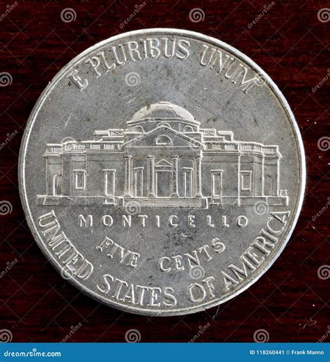 United States Nickel Five Cent Coin Detail Close Up Stock Image Image