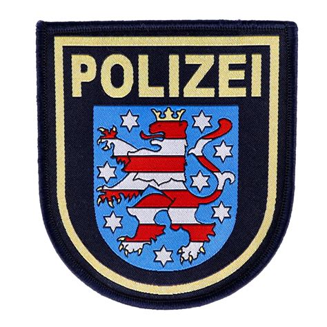 Abzeichen Polizei Thüringen Blau Gewebt 500