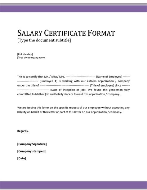 Salary Certificate Letter Format Sample 214 Legal News Law News