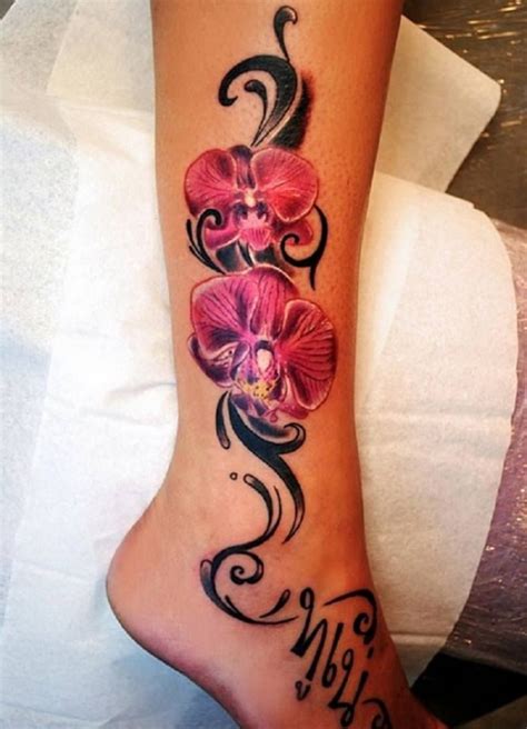 Simple Pink Flower Tattoo On Leg Tattoomagz › Tattoo Designs Ink
