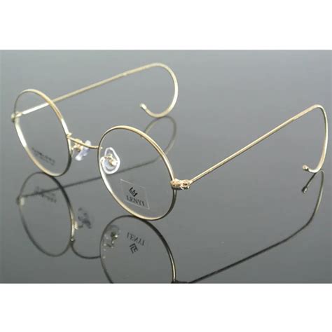 46mm Vintage Runde Antike Draht Felge Metall Brillen Rahmen Vollrand Retro Männer Frauen Gläser