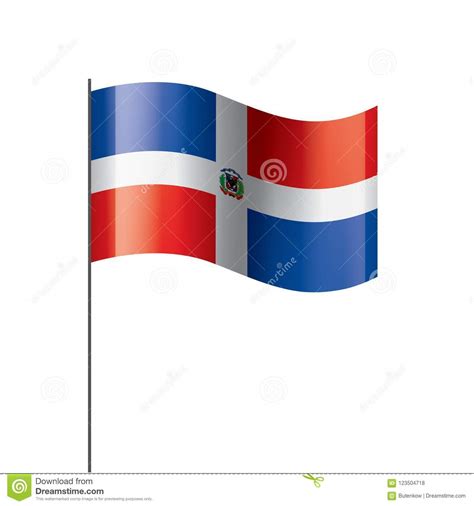 Bandera Dominicana Ejemplo Del Vector En Un Fondo Blanco Ilustración