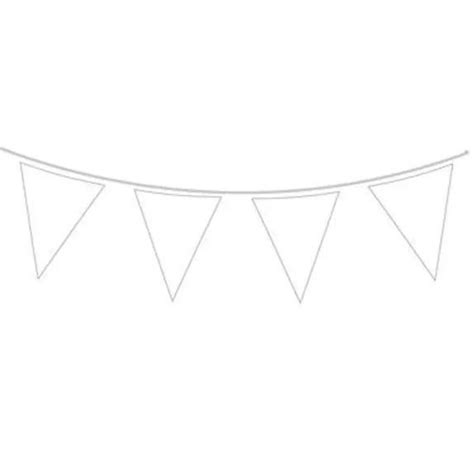 White Solid Colour Bunting 20 Flags 10m