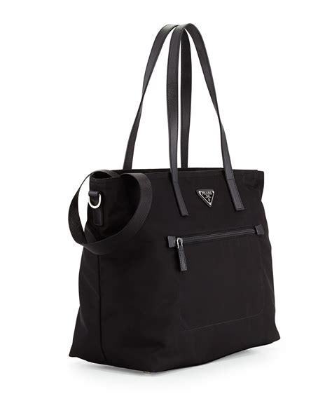 Lyst Prada Vela Zip Front Tote Bag In Black