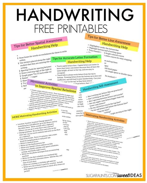 Free Handwriting Tips And Tricks Printables The Ot Toolbox