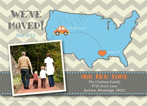 Weve Moved Announcement Custom Photo Postcard With Map Etsy