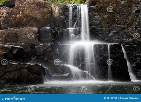 Tropical Rocky Waterfall Stock Image Image Of Cascade 68128961