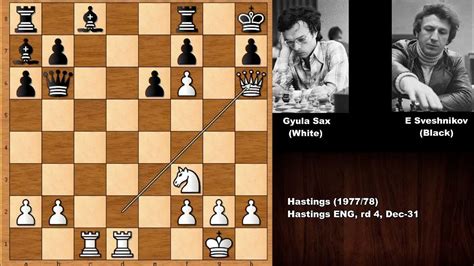 Gyula Sax Vs Evgeny Sveshnikov Hastings 1977 Youtube