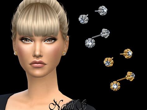 The Sims Resource Natalis6 Prong Diamond Stud Earrings