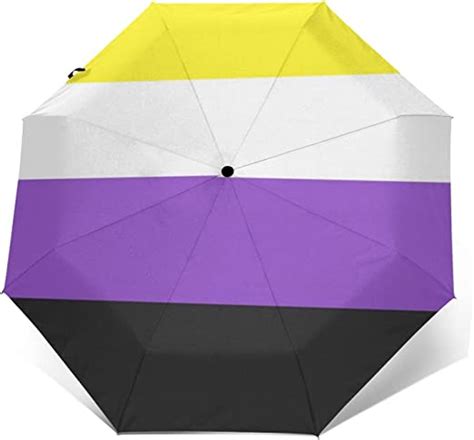 Non Binary Pride Flag Uv Protection Sun Umbrella Windproof