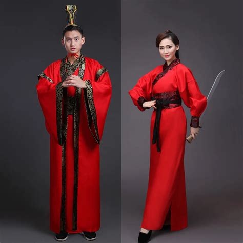 Chinese Style Couple Clothing Blue Black Hanfu Christmas Red Stage