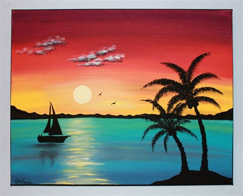 Image Result For Mini Canvas Painting Ideas Sunset Painting Easy