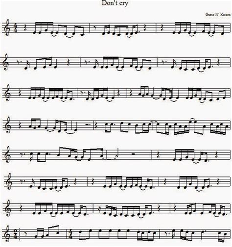 Talk to me softly, there's something in your eyes don't hang your head in sorrow and please don't cry i know how you feel inside, i've, i've been there before something is changing inside you and don't you know? Partitura de Don't Cry - Guns N' Roses para Download ⋆ Violino