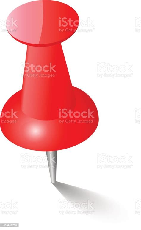 Red Push Pin Thumbtack Top View Stock Illustration Download Image Now