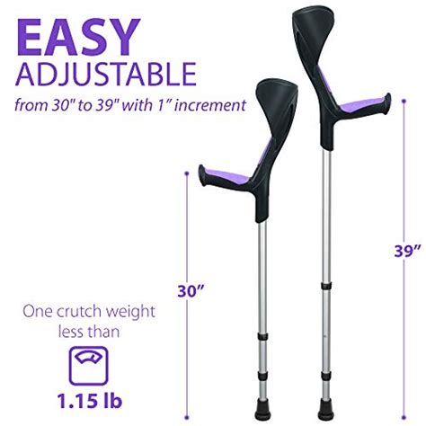 Ortonyx Forearm Crutches 1 Pair Ergonomic Handle With Comfy Grip