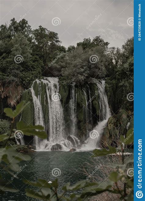 Landscape Of Kursunlu Waterfall Surrounded By Trees Stock Photo Image
