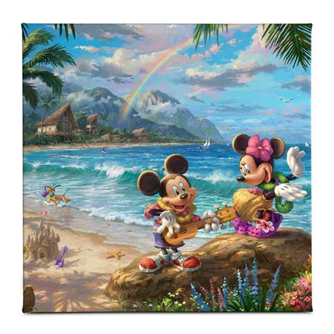 Mickey And Minnie In Hawaii Gallery Wrapped Canvas By Thomas