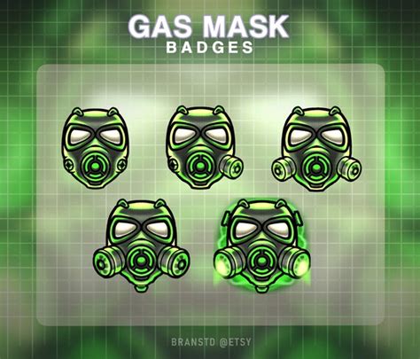 5x Gas Mask Badges Gas Mask Twitch Badges Twitch Badges Etsy Uk