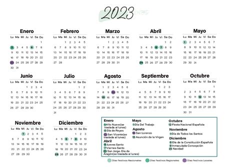 Calendario Laboral Huesca 2023 Globalendar