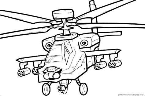 Gambar Mewarnai Helikopter Gambar Mewarnai