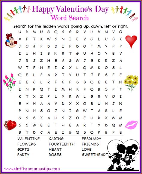 Free Printable Valentine Word Search