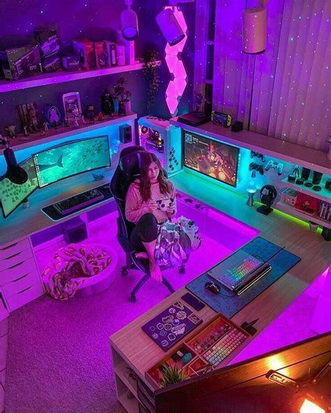 Pin By 🌼aesthetic🌼 On Room Video Game Room Design Computer Gaming
